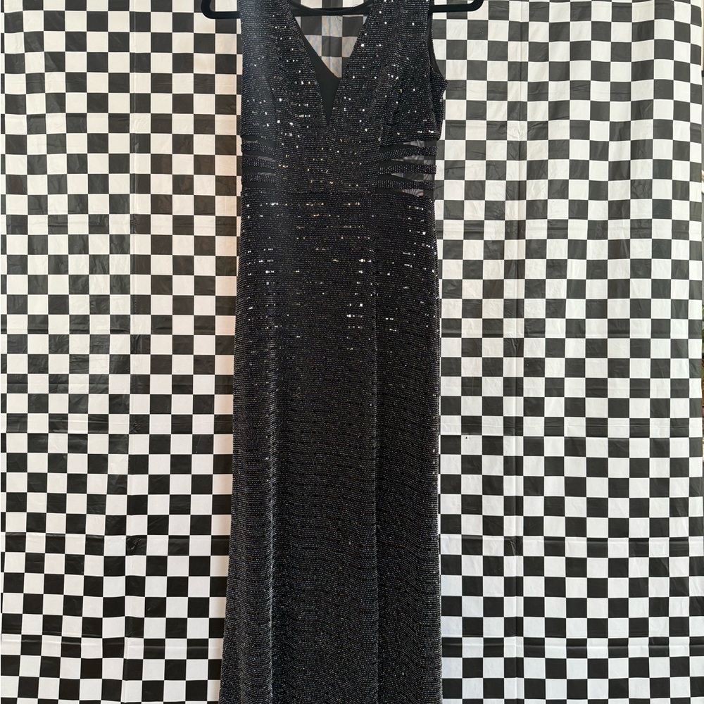 Elegant Black Sequin Maxi Dress